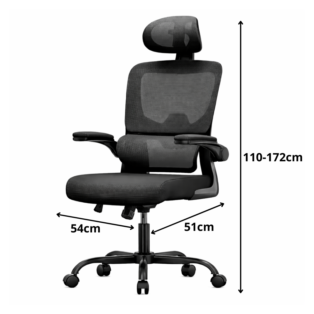 Chaise ergonomique avec repose-tête taille