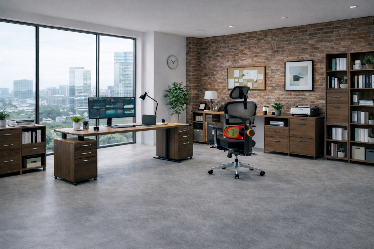 chaise ergonomique devant un bureau