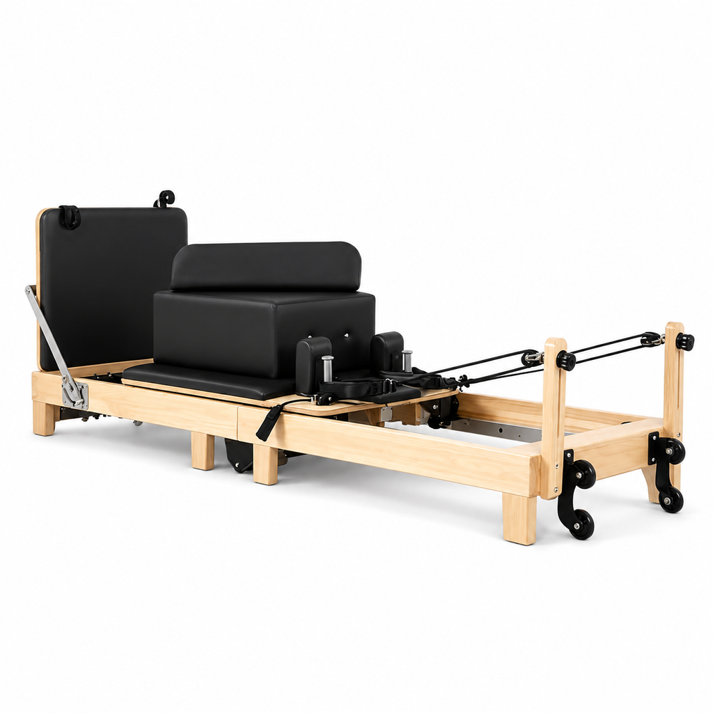 Pilates reformer pliable en bois